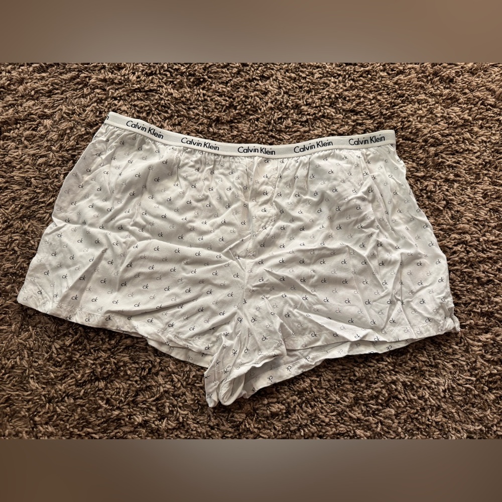 Calvin Klein Sleepwear White Boxer Sleep Shorts
